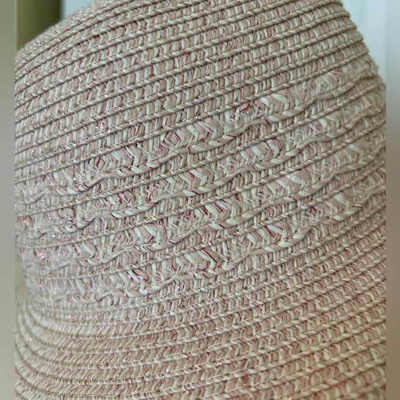 NEW * LAUREN CONRAD Dusty Pink Woven Sun Hat OS - Picture 2 of 7